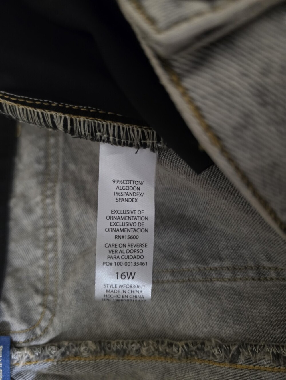 Democracy Ab"solution High Rise Boyfriend Jeans Gray Acid Wash Plus Size 16W NWT - Picture 8 of 8